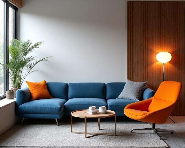 Modern Bauhaus inspired lounge setting by Arc Formhaus