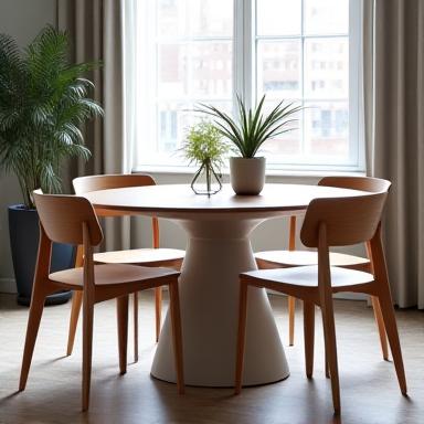 Geometric dining table set