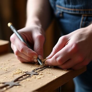 Artisan crafting a custom timber joint